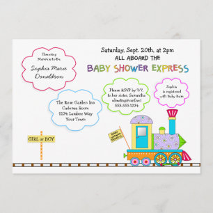 Convites Choo Choo Baby Shower