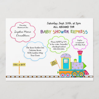 Convites Choo Choo Baby Shower