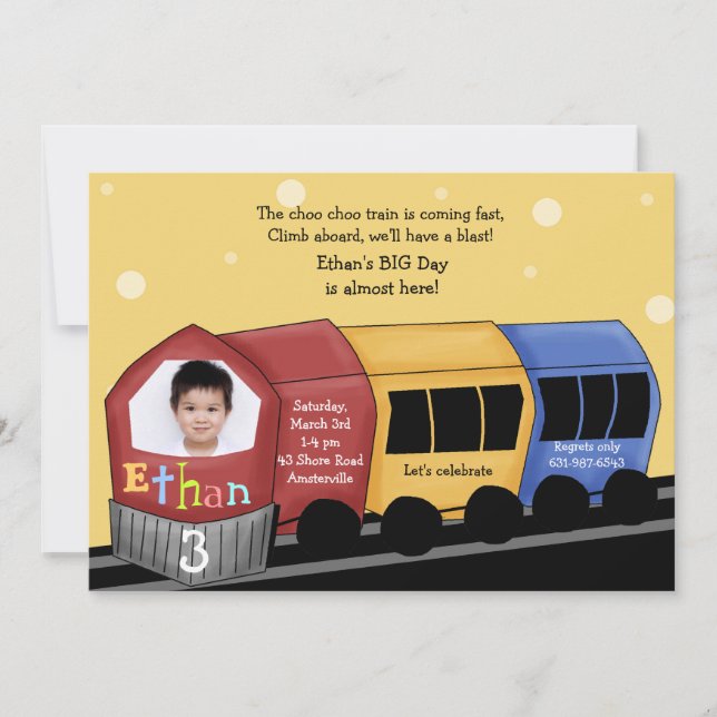 Convites Choo Choo expresso - festa de aniversário Invitati (Frente)