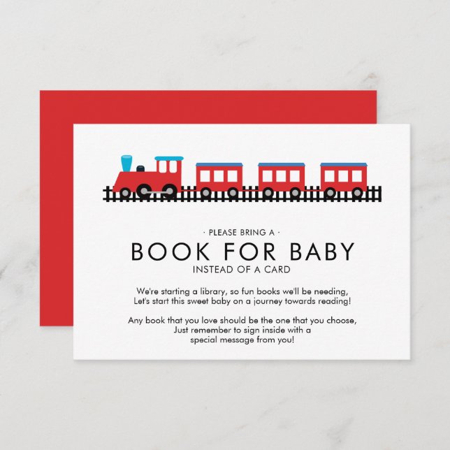 Convites CHOO CHOO TRAIN Chá de fraldas Book para Bebê (Frente/Verso)
