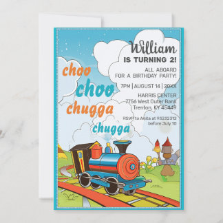 Convites Choo Choo Train Kids Cute Train