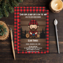 Chop Chop! Chá de fraldas Rustic Lumberjack Flanne