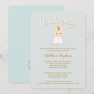 Convites Christening Baby Boy