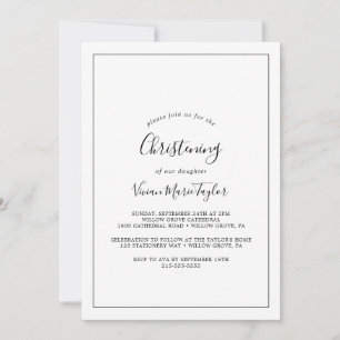 Convites Christening minimalista