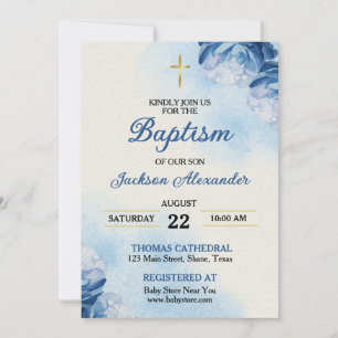 Convites Christian Boy Baptism