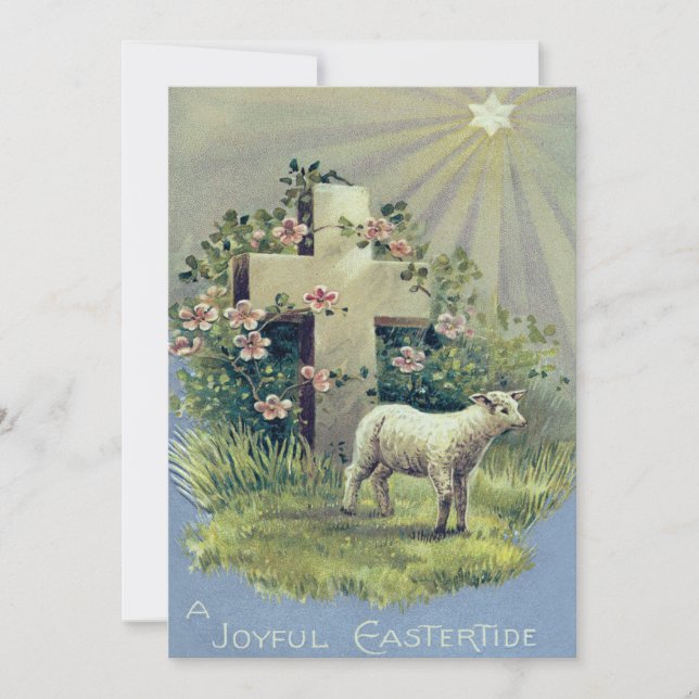 Convites Christian Cross Lamb Star (Frente)