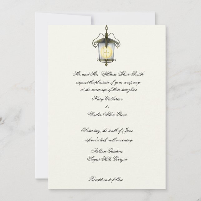 Convites Christian Formal Invitation, Semi- Formal, Lantern (Frente)