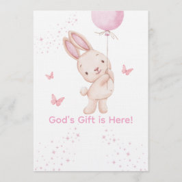 Convites Christian Pink Girl Baby Shower Invitation