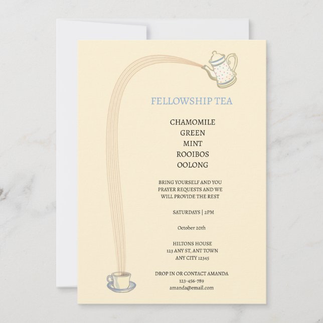 Convites Christian Tea Gathering Invitation (Frente)