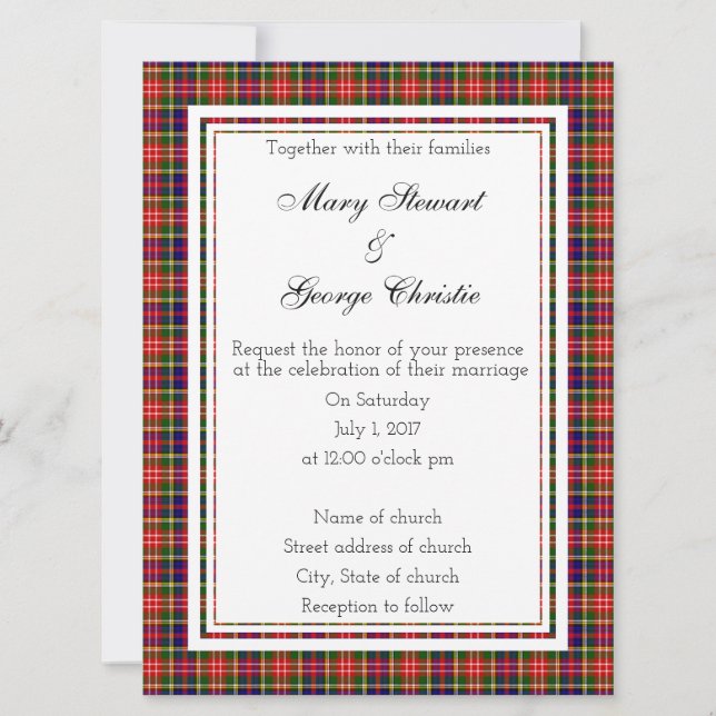 Convites Christie Scottish Weding Invitation (Frente)