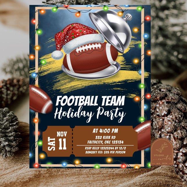 Convites Christmas American Football Holiday Party (Criador carregado)