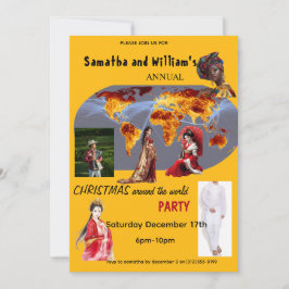 Convites Christmas Around The World Party Invitation