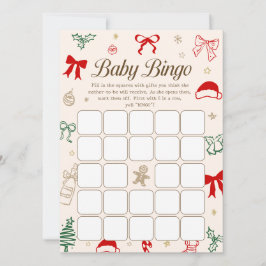 Convites Christmas Baby Shower Bingo Game Downloadable Card