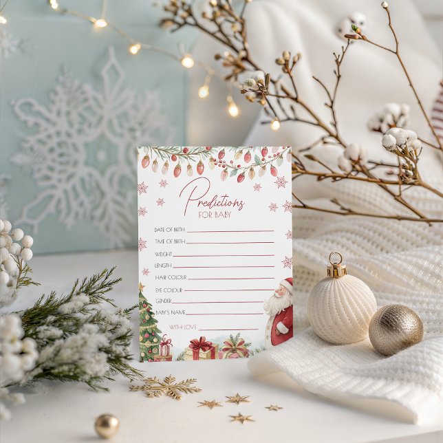 Convites Christmas Baby Shower Prediction Card (Criador carregado)