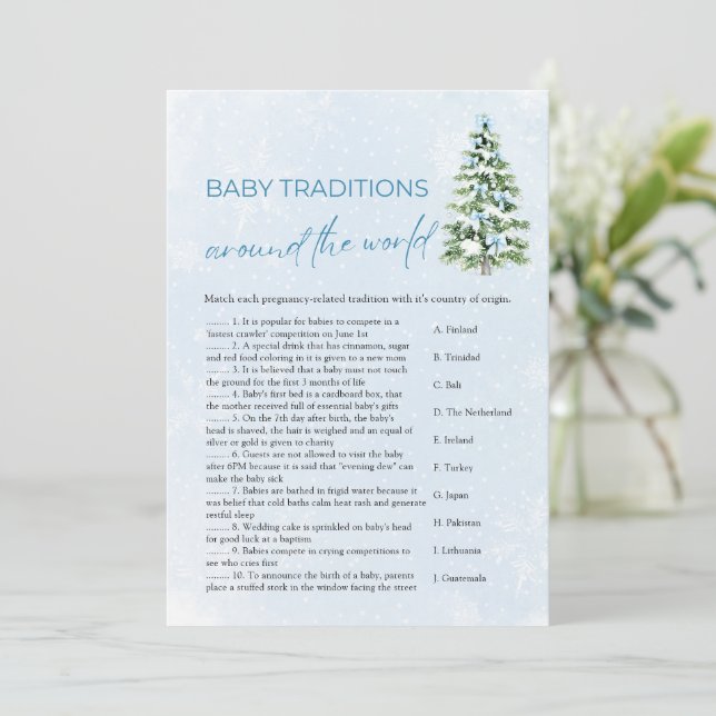 Convites Christmas Baby Traditions Around The World Game (Em pé/Frente)