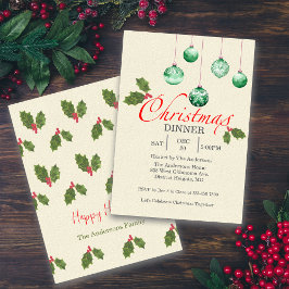Convites Christmas Baubles Customize Party Invitation