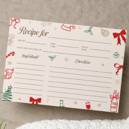 Convites Christmas Bridal Shower Recipe Card