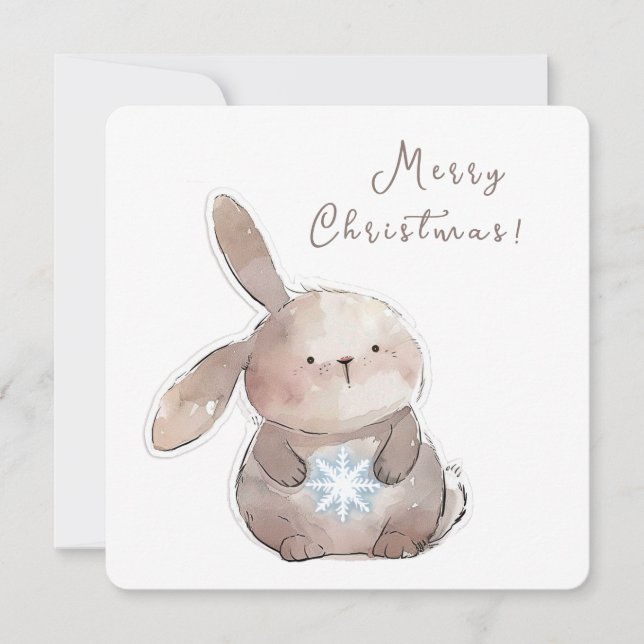 Convites Christmas Bunny and Snowflake, personalized (Frente)