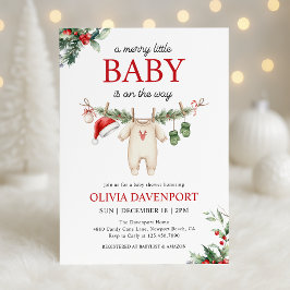 Convites Christmas Clothesline Merry Little Baby Shower