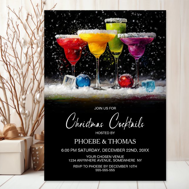 Convites Christmas Cocktail Party (Criador carregado)