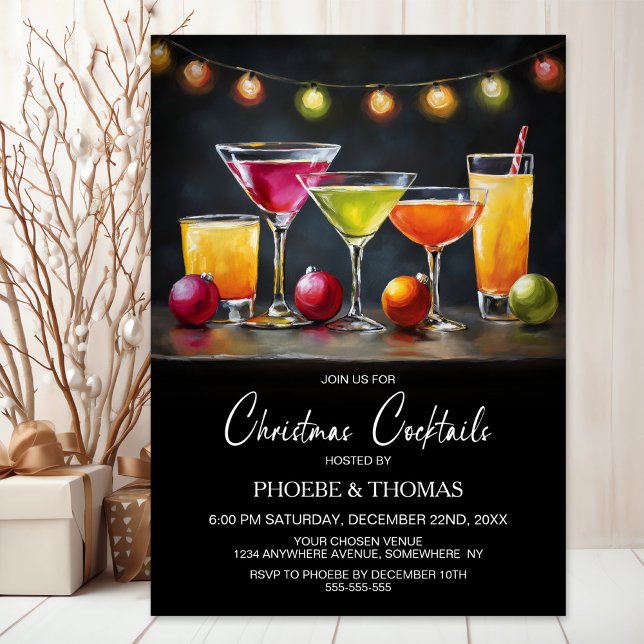 Convites Christmas Cocktail Party (Criador carregado)
