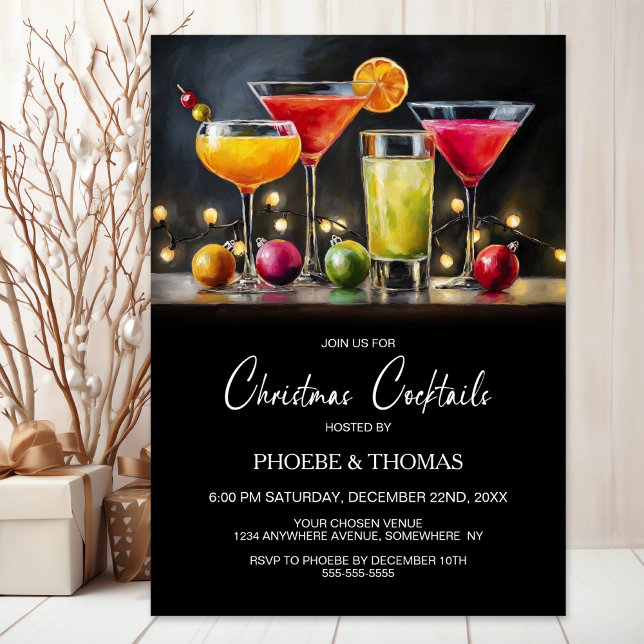 Convites Christmas Cocktail Party (Criador carregado)