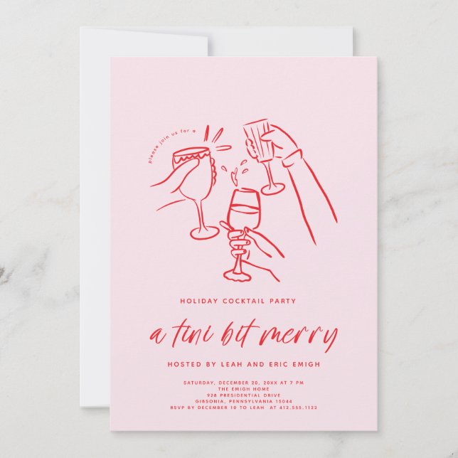 Convites Christmas Cocktail Party Invitation (Frente)
