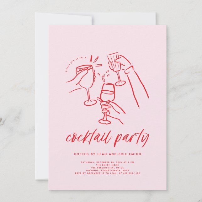 Convites Christmas Cocktail Party Invitation (Frente)