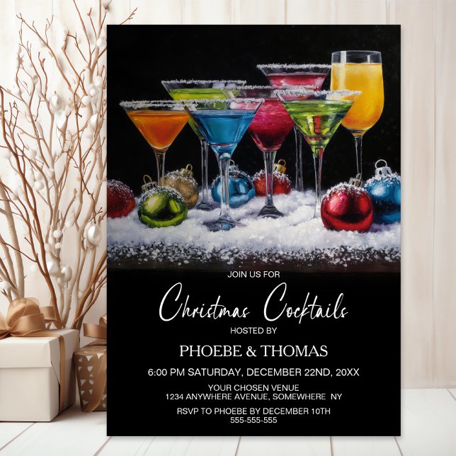Convites Christmas Cocktails Party (Criador carregado)