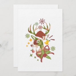 Convites Christmas Colorful Deer Design
