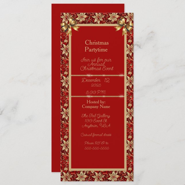 Convites Christmas Company Partytime Invitation (Frente/Verso)