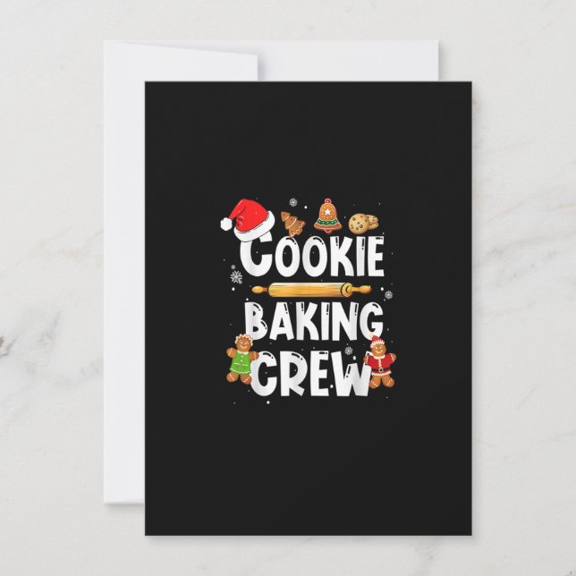 Convites Christmas Cookie Baking Crew Funny Pajamas Family  (Frente)