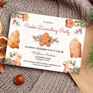 Convites Christmas cookie decorating gingerbread party