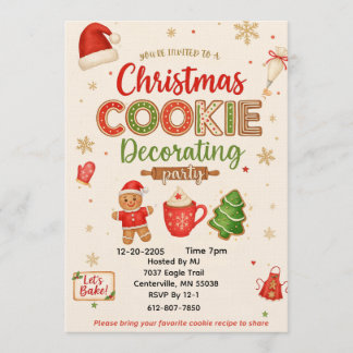 Convites Christmas Cookie Decorating Party Invitation | Kid