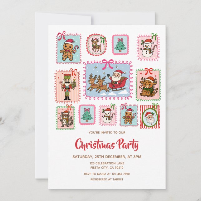 Convites Christmas Coquette Frame Christmas Party (Frente)