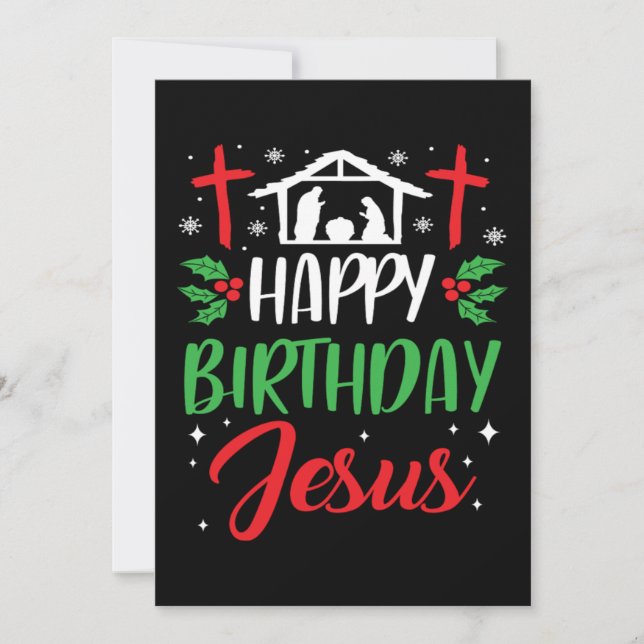 Convites Christmas Day Happy Birthday Jesus Holiday Gift (Frente)