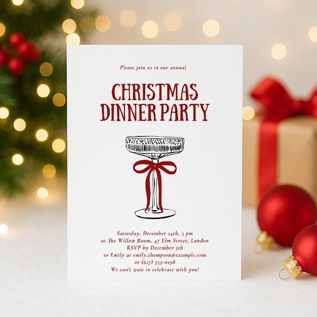 Convites Christmas Dinner Party Invitation (Criador carregado)