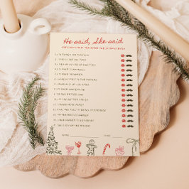 Convites Christmas Doodle He said She said Card