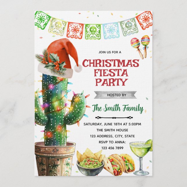 Convites Christmas Fiesta party Invitation (Frente)