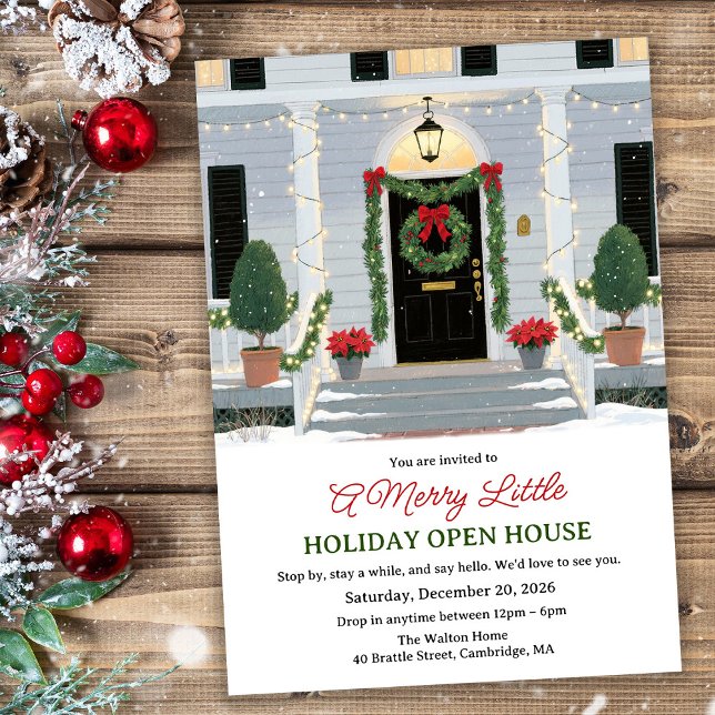 Convites Christmas Front Door Open House  (Criador carregado)