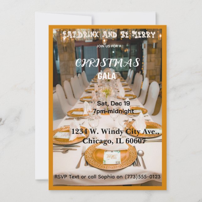 Convites Christmas Gala Invitation (Frente)