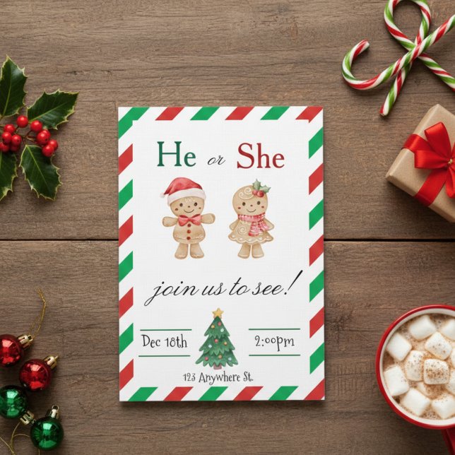 Convites Christmas Gender Reveal invitation (Criador carregado)