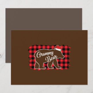 Convites Christmas Grammy Bear Christmas Red Plaid Buffalo