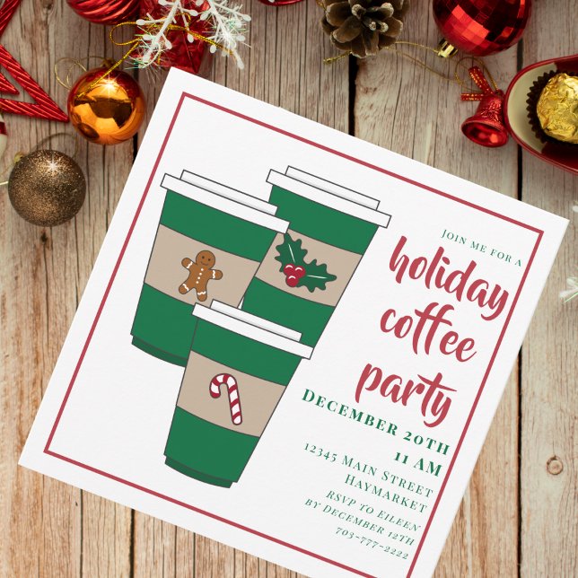Convites Christmas Holiday Coffee Bar  (Criador carregado)