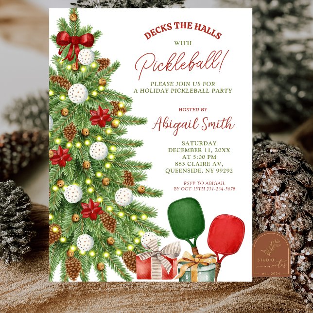 Convites Christmas Holiday Pickleball Party (Criador carregado)