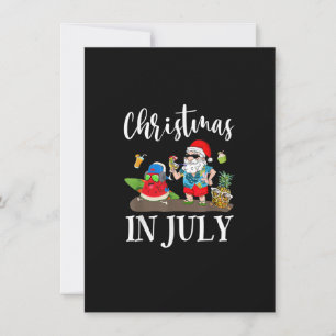 Convites Christmas In July Santa Claus Beach Surfing Summer