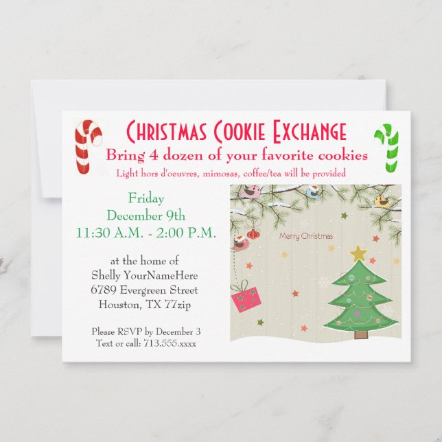 Convites Christmas Lunch Cookie Exchange Invitation (Frente)