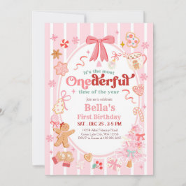 Convites Christmas Most Onederful Time 1st Birthday Invite