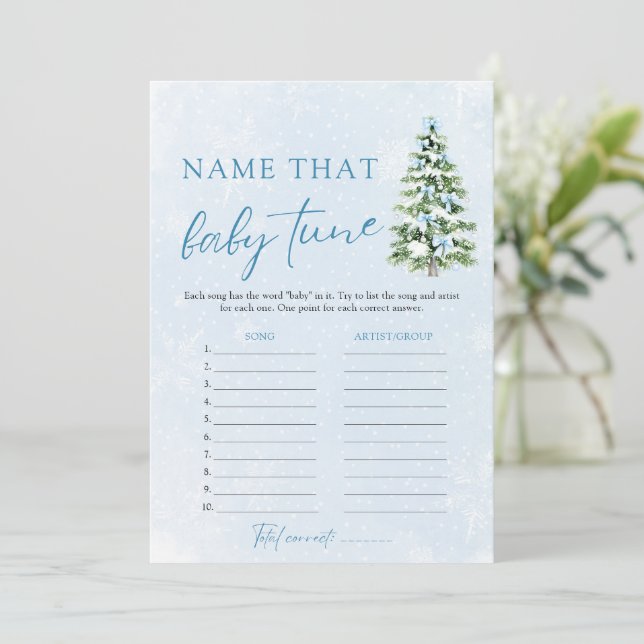 Convites Christmas Name That Baby Tune Baby Shower Game (Em pé/Frente)