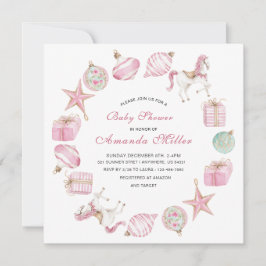 Convites Christmas Nutcracker Ballet Pink watercoInvitation